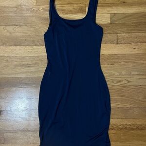 Elegant Navy Blue Sleeveless Dress